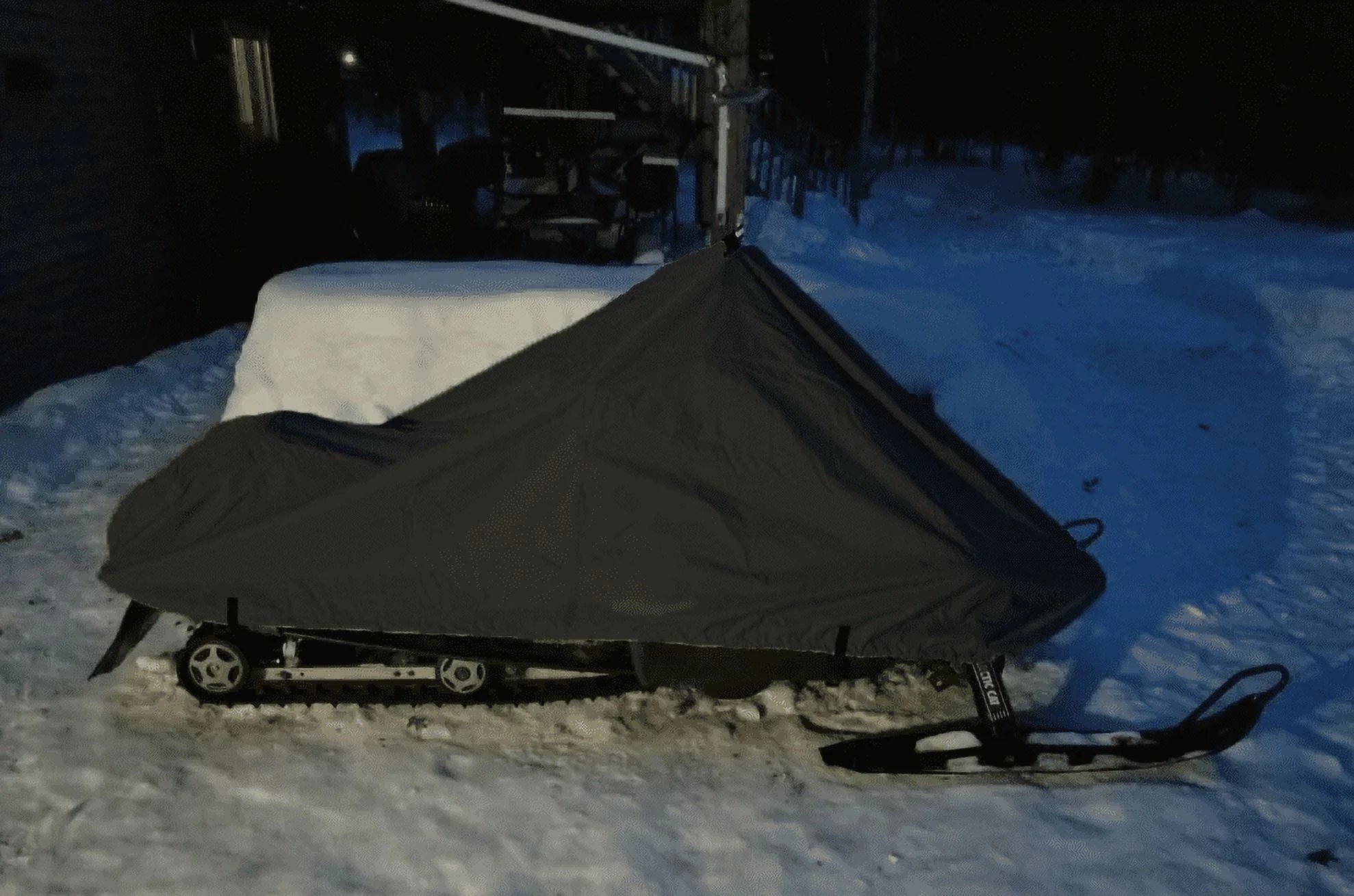 200 Denier Storage Snowmobile Cover Compatible for the 2014-2015 Ski Doo Bombardier Model GSX SE E-TEC 800R Snowmachine Sled. All Black.