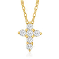 Canaria 0.10 ct. t.w. Diamond Cross Pendant Necklace in 10kt Yellow Gold, Female, Adult