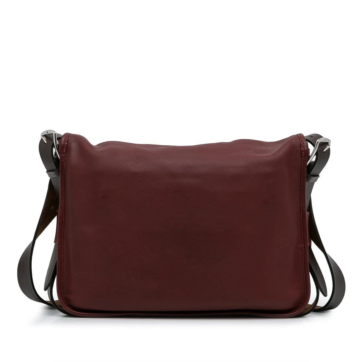 Secondhand Authenticated Hermès Sikkim Barda 30 Messenger Bag Calf Leather Red Crossbody Bag Unisex (Good)
