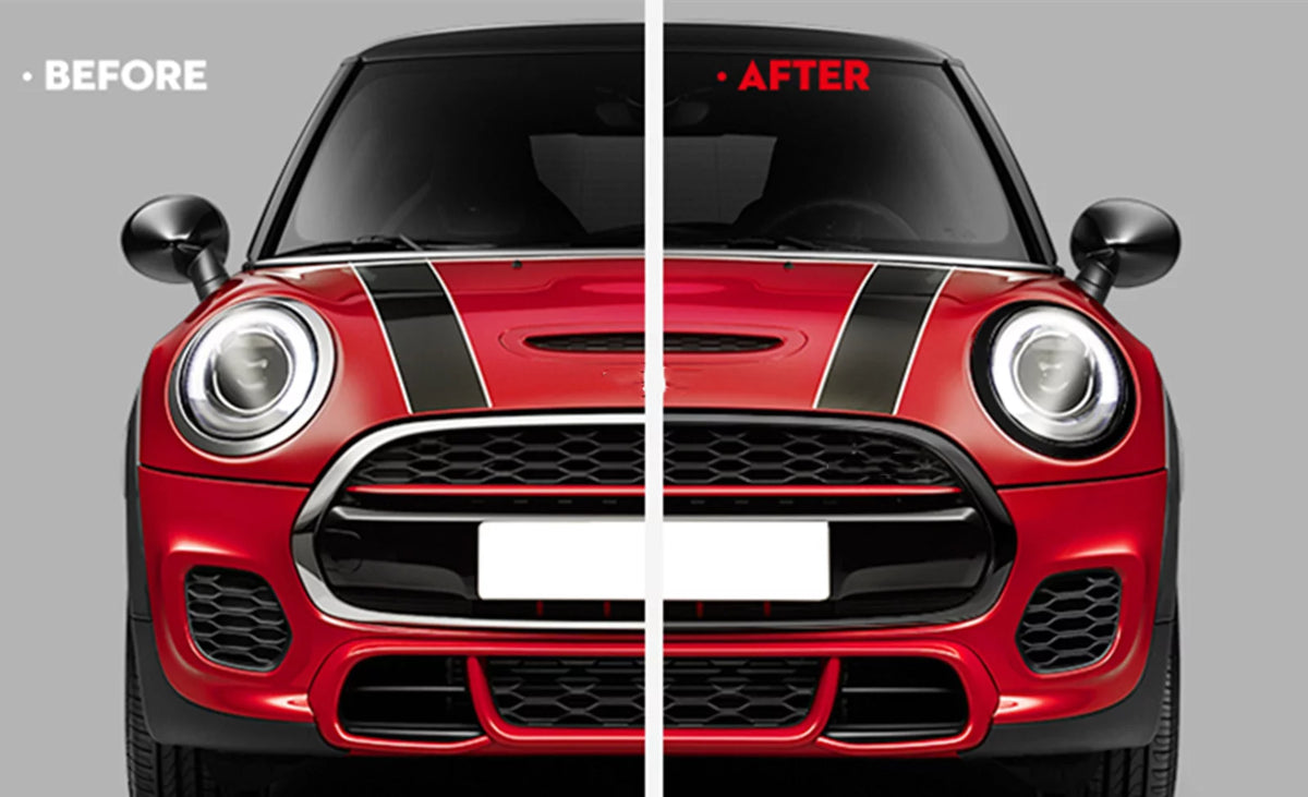 Grille Frame + Front & Rear Fog Light Cover Trim For Mini Cooper S F55 F56 F57 Black