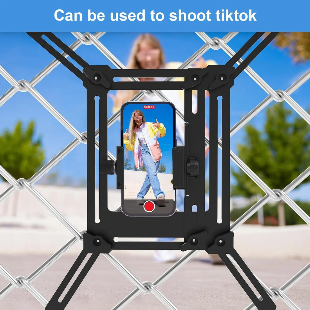 Fence Mount for GoPro, iPhone, Phones, Digital Action Camera, to a Chain Link Fence for Recording Baseball,Softball