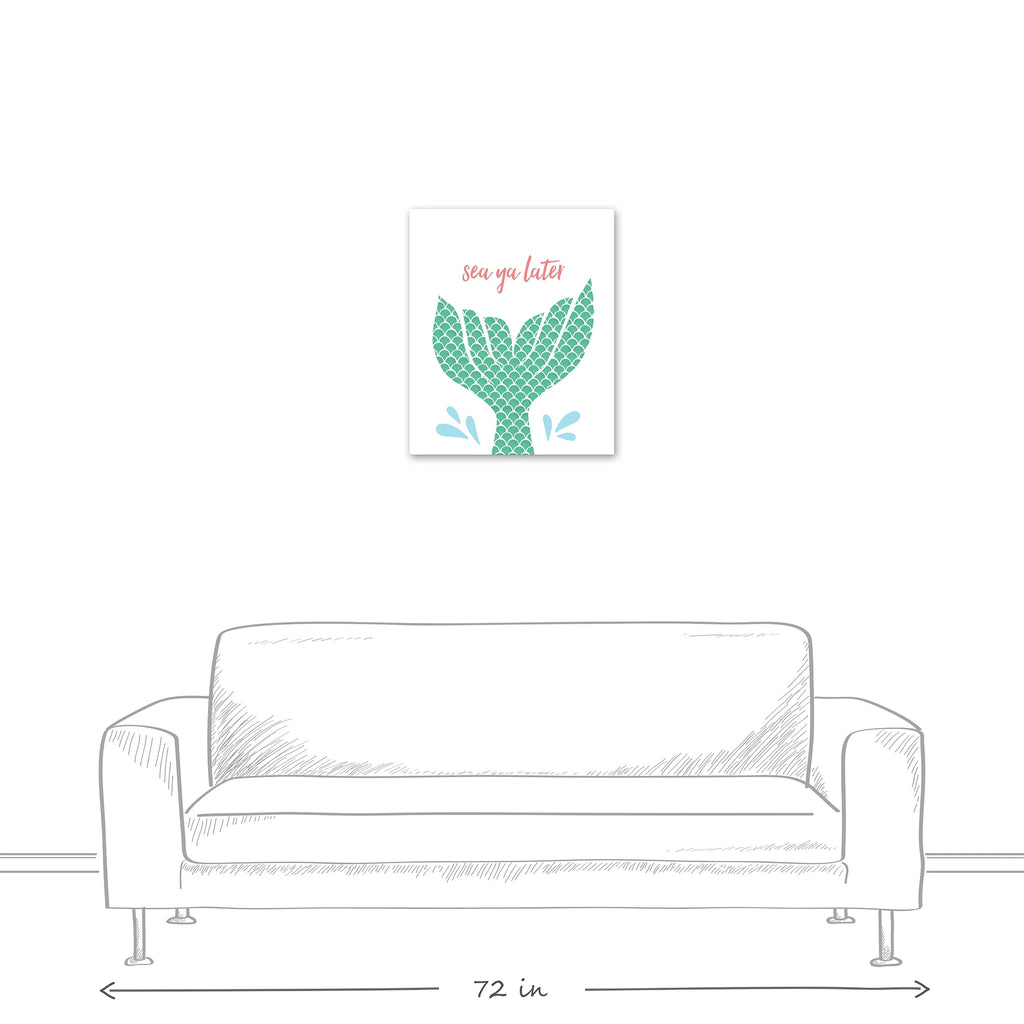 Creative Products Sea Ya Later Mermaid 20x24 Canvas Wall Art
