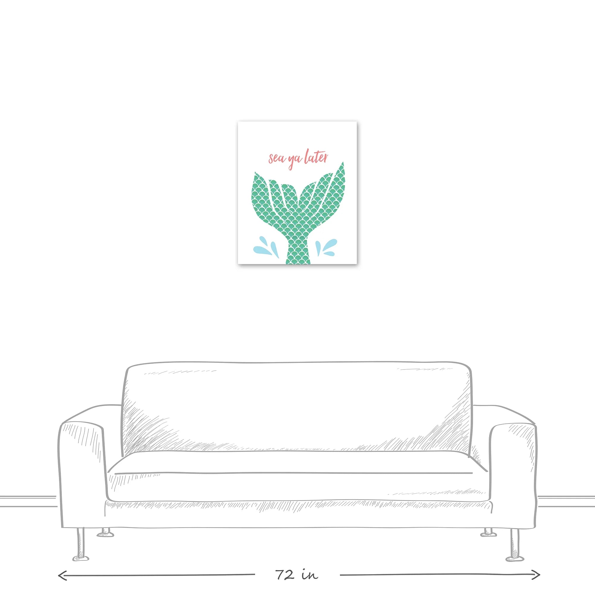 Creative Products Sea Ya Later Mermaid 20x24 Canvas Wall Art