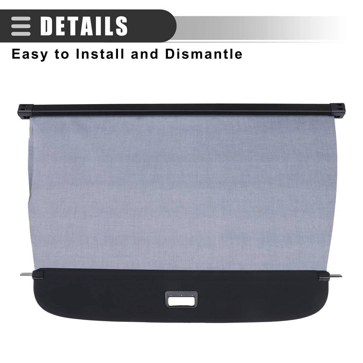 Retractable Cargo Cover Rear Trunk Security Cover Shield Shade for Audi Q7 2016-2022 Canvas Black