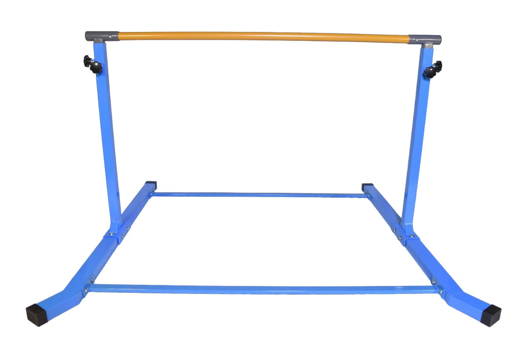 5 Star-TD Gymnastics Training Kip Bar for Kids, Expandable Between 3 FT to 5 FT, Adjustable Height Horizontal Bar Gymnastic Training Fitness Equipment for Home Practice Tumbling (Blue)