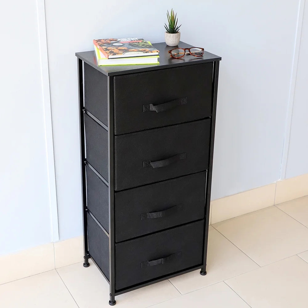 Home Basics 4 Drawer Storage Organizer, Black