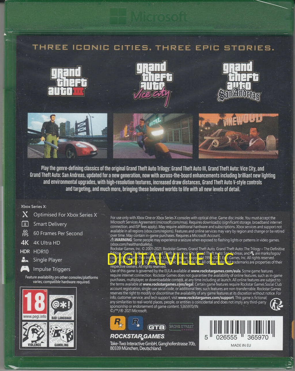 Brand New Sealed Grand Theft Auto Trilogy Xbox One and Series X Definitive GTA