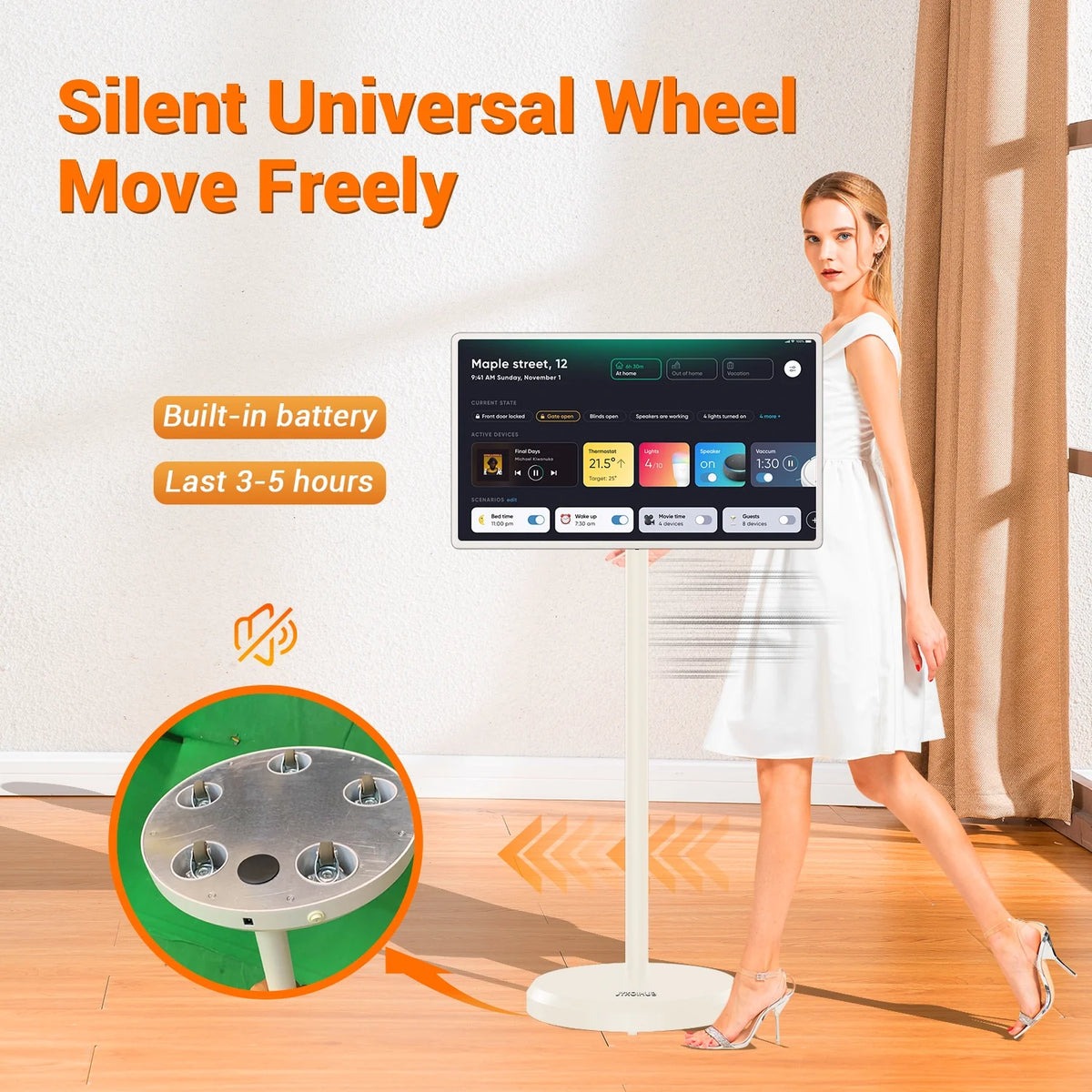 JYXOIHUB 22 inch StandbyMe 1080p Portable Touch Screen Televisions, Wireless TV on Wheels