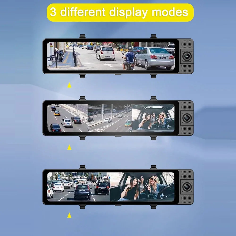 Walmeck Dashcam Car Camera, Rearview Mirror Recorder, Wide Angle Camcorder, Auto Driving Safety Recorder