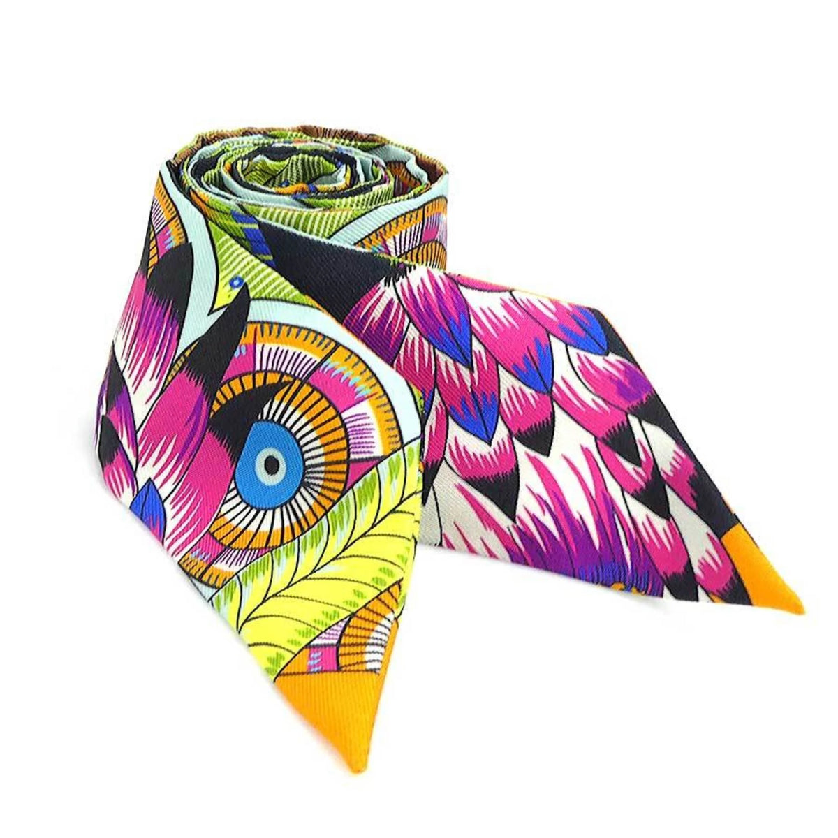 Used Hermes HERMES Scarf Muffler Twilly Silk Multicolor Female e58471f (Good)