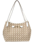 Giani Bernini Logo Jacquard 4 Poster White Signature Shoulder Bag