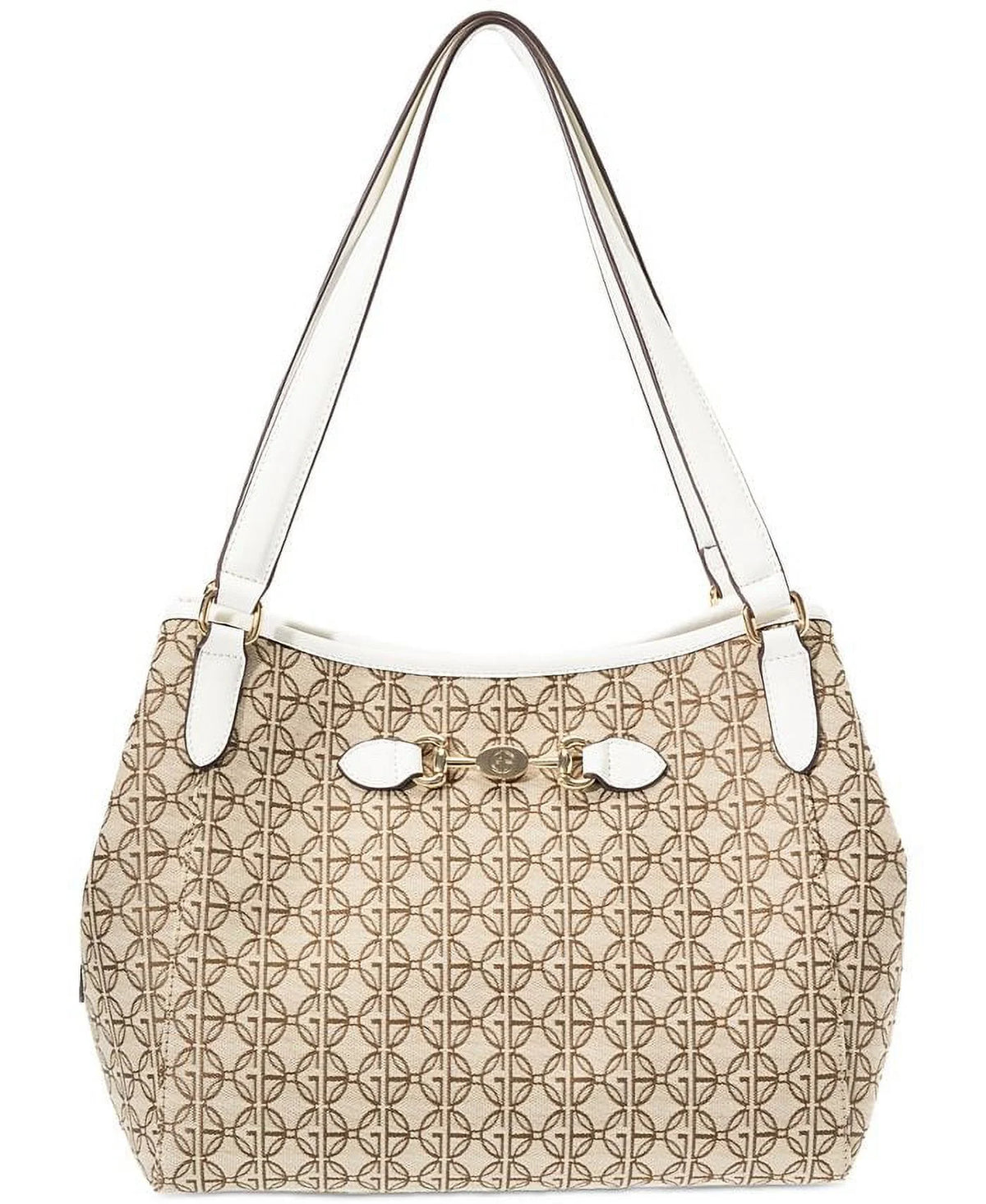 Giani Bernini Logo Jacquard 4 Poster White Signature Shoulder Bag
