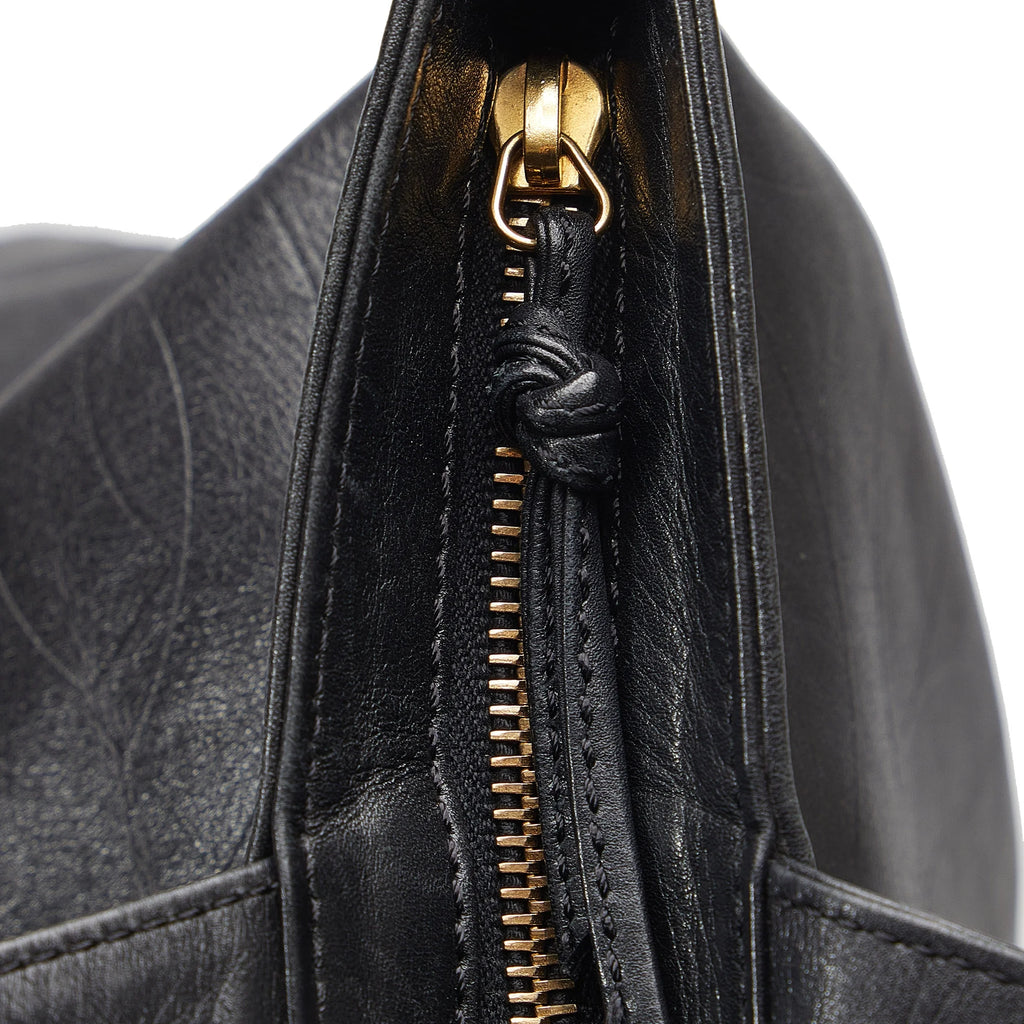 Secondhand Authenticated Chanel CC Tote Lambskin Leather Black Tote Bag Unisex (Good)