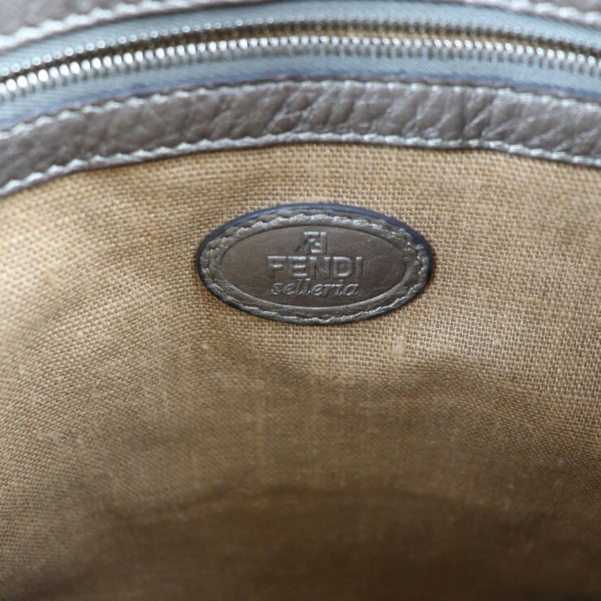 Secondhand FENDI Fendi Selleria Shoulder Bag 8BT109 Leather Bronze Silver Metal Fittings Diagonal Hanging (Good)