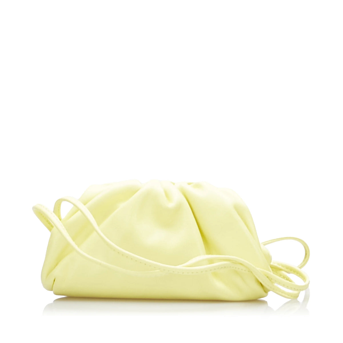 Previously Owned Authenticated Bottega Veneta The Pouch Calf Leather Yellow Crossbody Bag Unisex (Good)