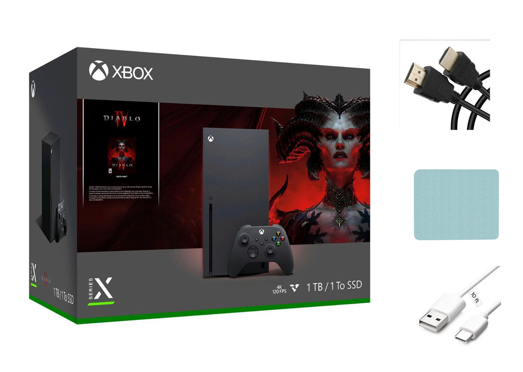 Microsoft Xbox Series X – Diablo® IV Bundle, 1TB SSD Video Gaming Console with One Xbox Wireless Controller + Mazepoly Accessories