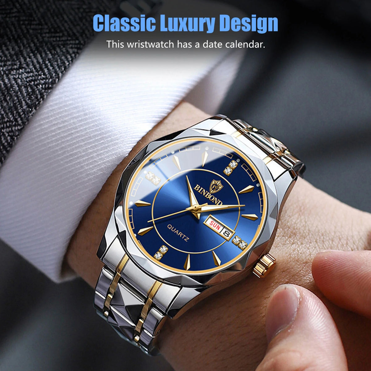Waterproof Men's Watch Classic Rust-resistant Metal Quartz Luminous Business Luxury