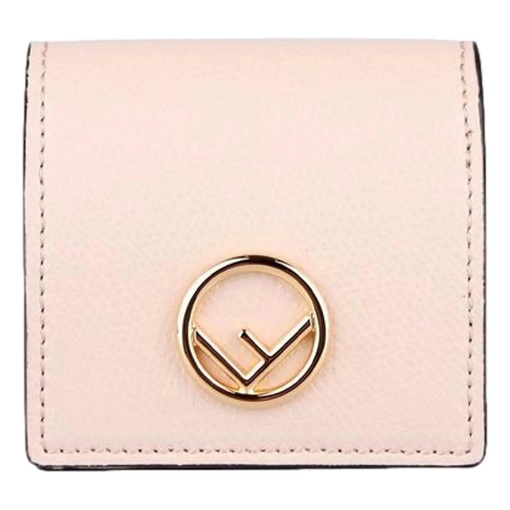 Fendi Calf Leather F Logo Poudre Pink Leather Coin Case 8M0459