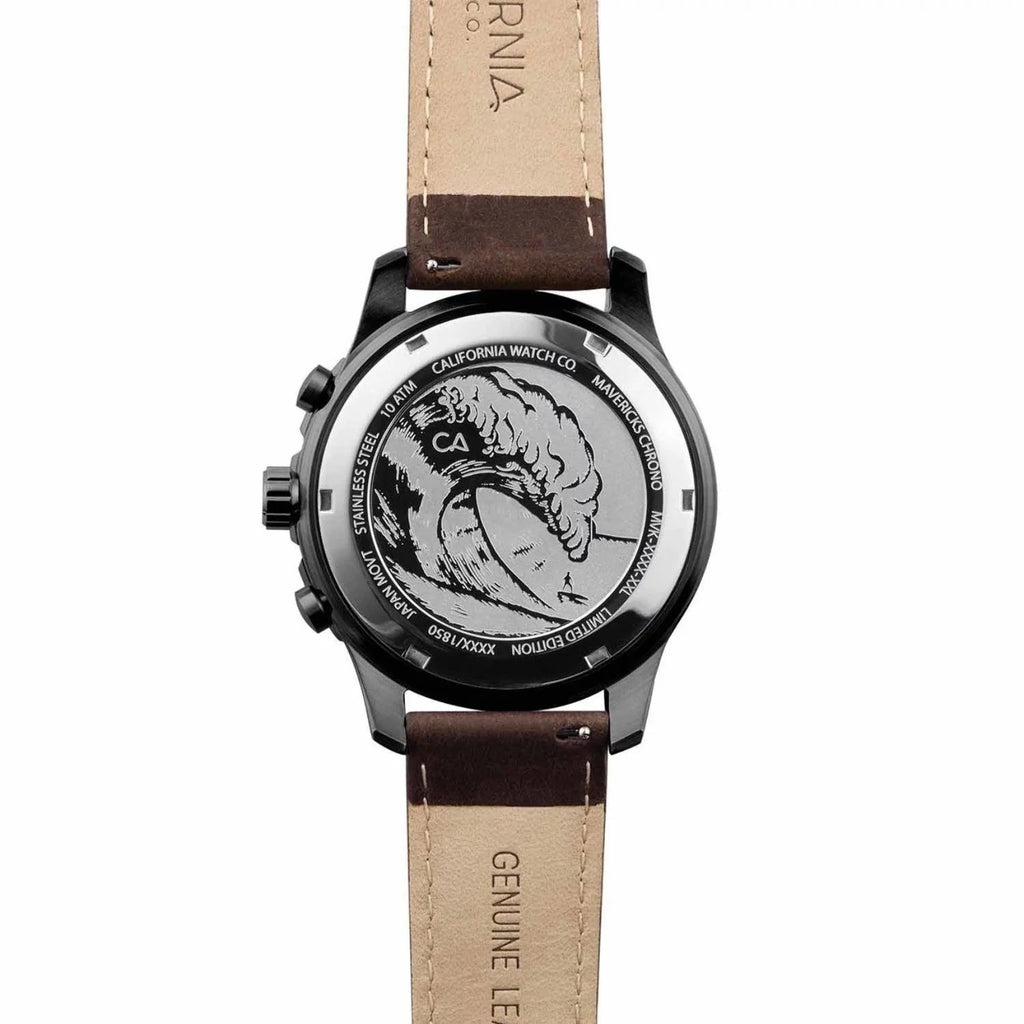 California Watch Co. Mavericks Chronograph Leather Dark Brown Green