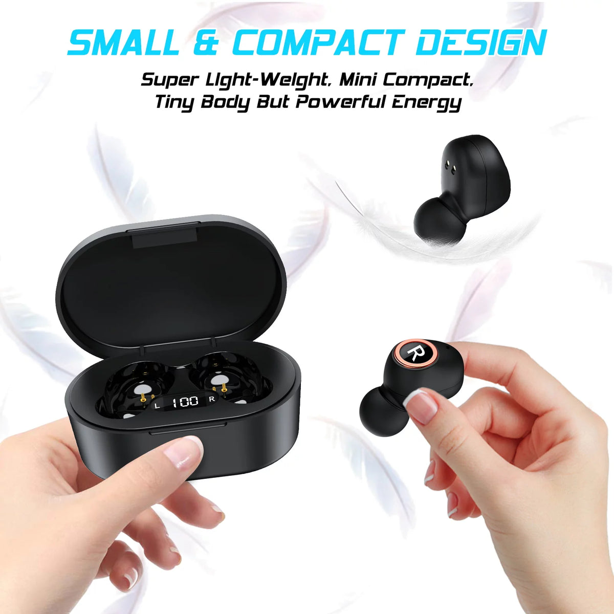 UX923 Wireless Earbuds Bluetooth 5.0 Sport Headphones Premium Sound Quality Charging Case Digital LED Display Earphones Built-in Mic Headset for ZTE Axon 10 Pro