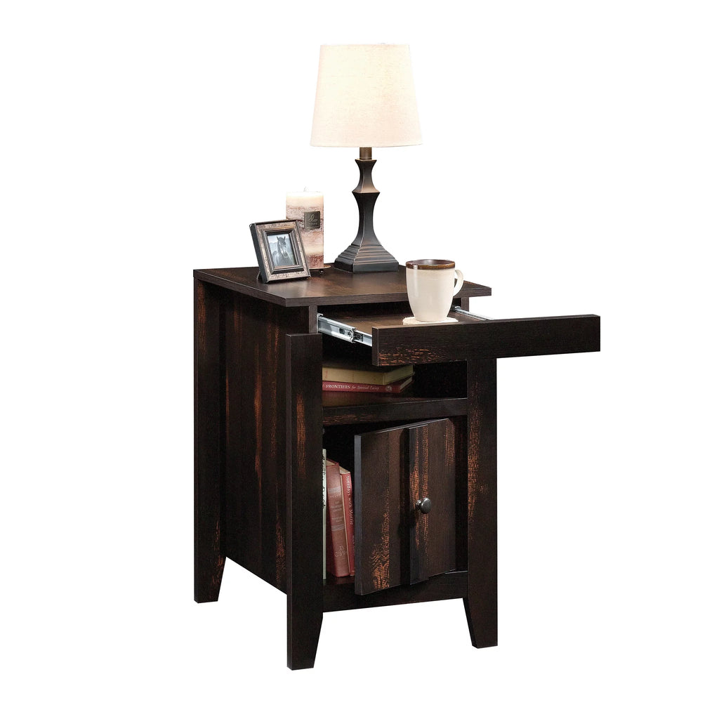 Sauder Dakota Pass End Table, Char Pine Finish