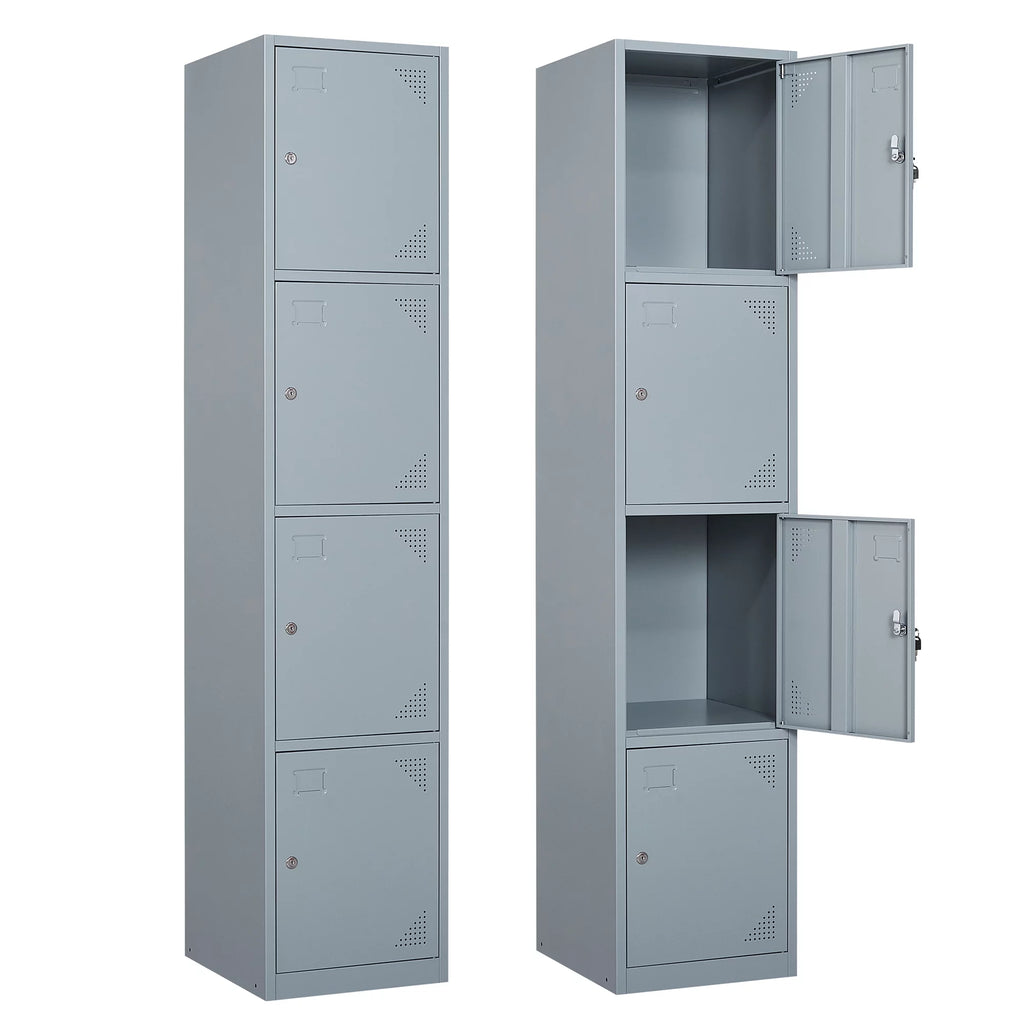 STANI Metal Lockers for Employees,71" Alloy Storage Cabinet with 4 Door Lockable for Office Staff,Home Sundries,Gym,School