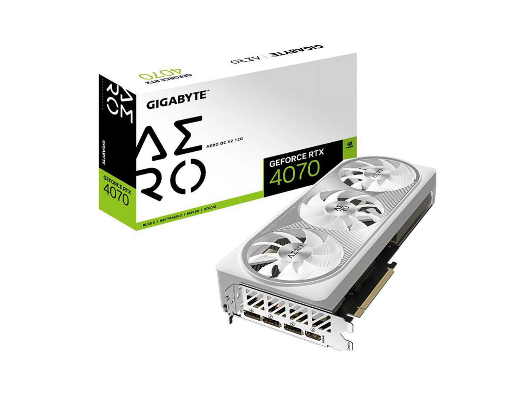 GIGABYTE GeForce RTX 4070 AERO OC V2 12G Graphics Card, 3x WINDFORCE Fans, 12GB 192-bit GDDR6X, GV-N4070AERO OCV2-12GD Video Card