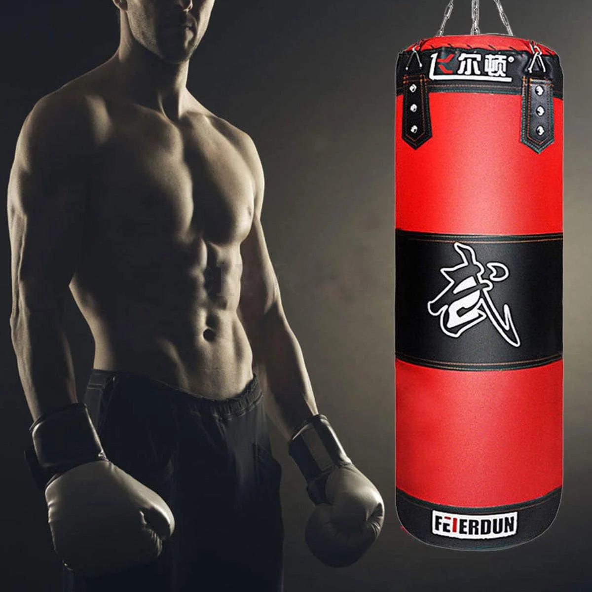 Full Heavy Boxing Punching Bag (Empty), Training Gloves Speed Set Kicking MMA Workout, Taekwondo Training Fitness Heavy Boxing Workout, Muay Thai Kick Bag, Home Gym