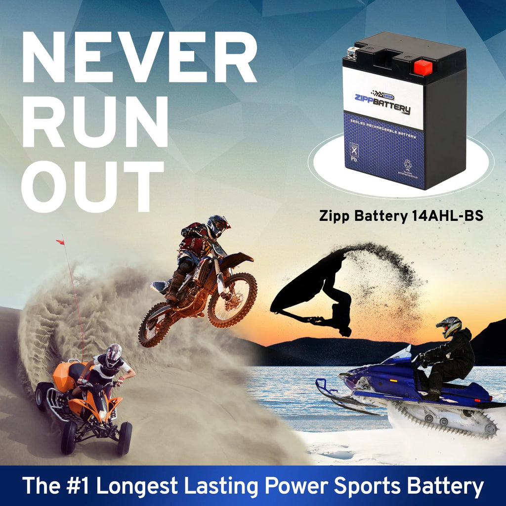 Zipp Battery YTX14AHL-BS (14AHL-BS 12 Volt,12 Ah, 210 CCA) Motorcycle Battery for Suzuki 1100cc Gsx-r1100 1990