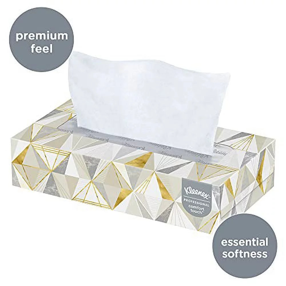 Kleenex Facial Tissue, White, 8-2/5 x 8-3/5 Inch, 125 Tissues per Box, 12 Count