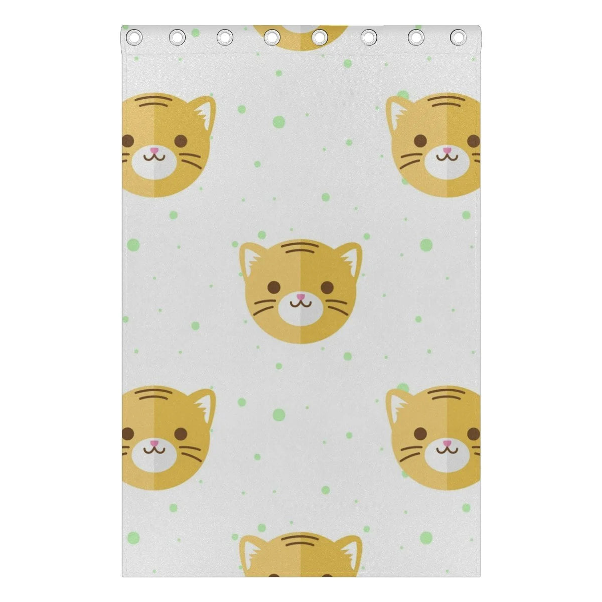 POPCreation Flat Cartoon Tiger Heads Pattern Window Curtain Blackout Curtains Darkening Thermal Blind Curtain for Bedroom Living Room,2 Panel (52Wx84L Inches)