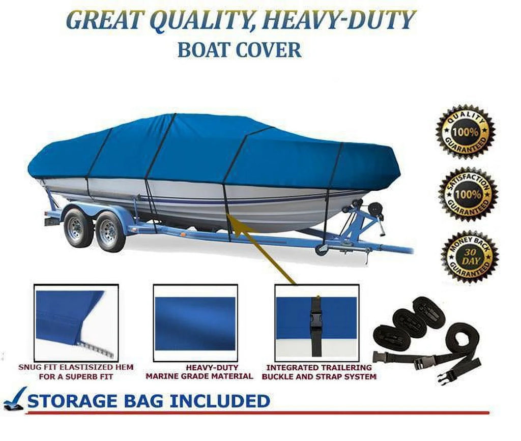 BLUE, GREAT QUALITY BOAT COVER Compatible for DELTA/GREGOR SUPER SEAHAWK 20 O/B 1999