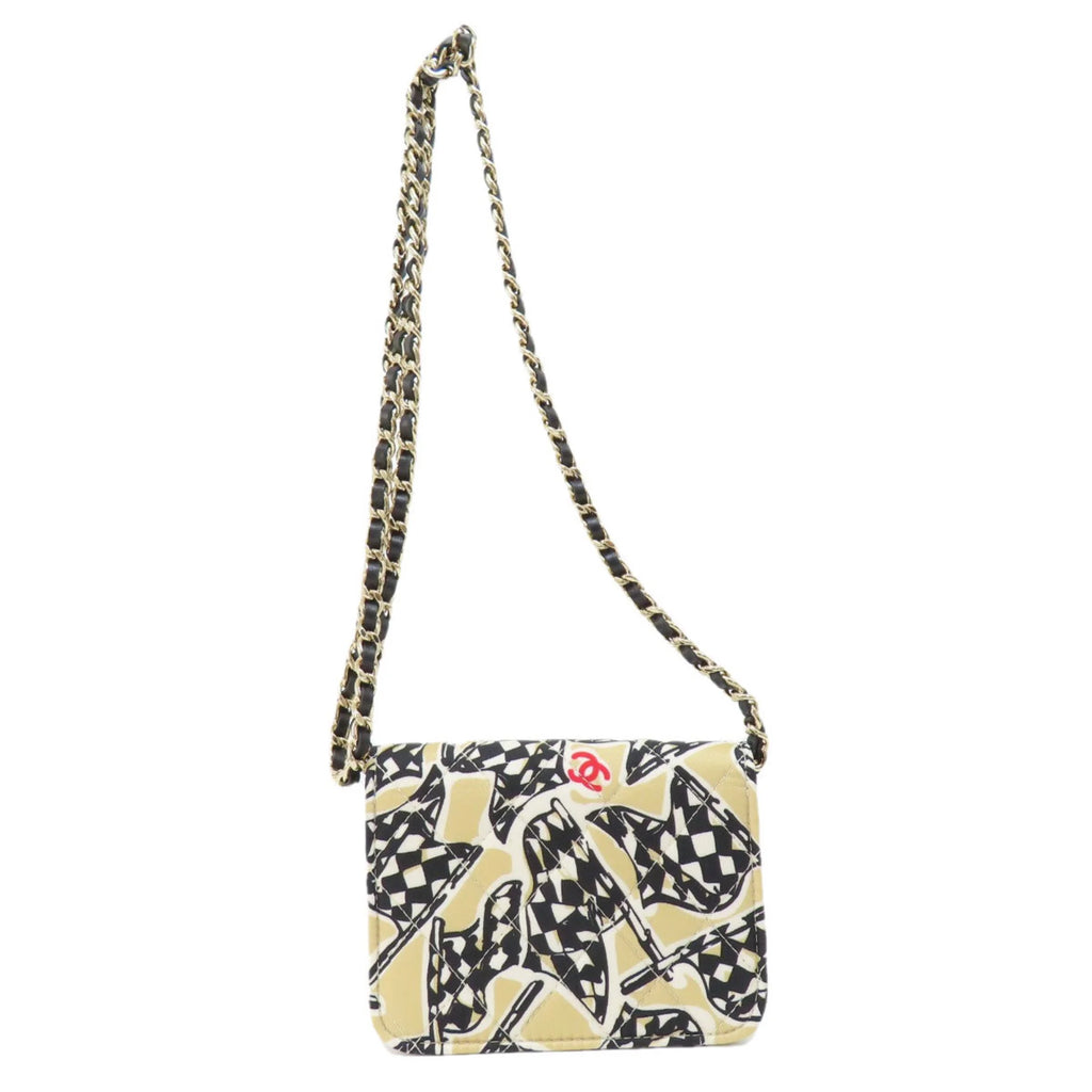 Previously Owned Chanel Chain Shoulder Coco Mark Bag Cotton Female CHANEL (Good)
