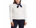 Ralph Lauren Female Neck Scarf Cotton Sweater White Size Petite L
