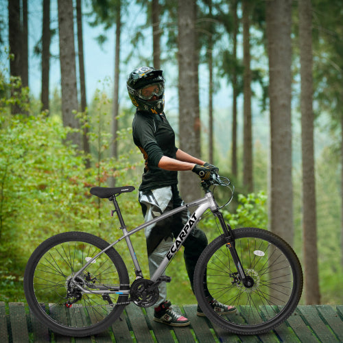 27 inch Mountain Bike 21 Speeds, Suspension Fork, Aluminum Frame Disc-Brake for Men Women Mens MTB Bicycle Adlut Bike