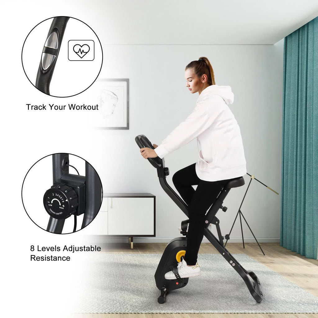 SalonMore Folding Upright Bike, for Indoor Home Cycling Trainer
