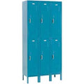 Global 652079BL 12 x 18 x 36 in. Paramount Double Tier 6 Door Ready to Assemble Locker, Blue