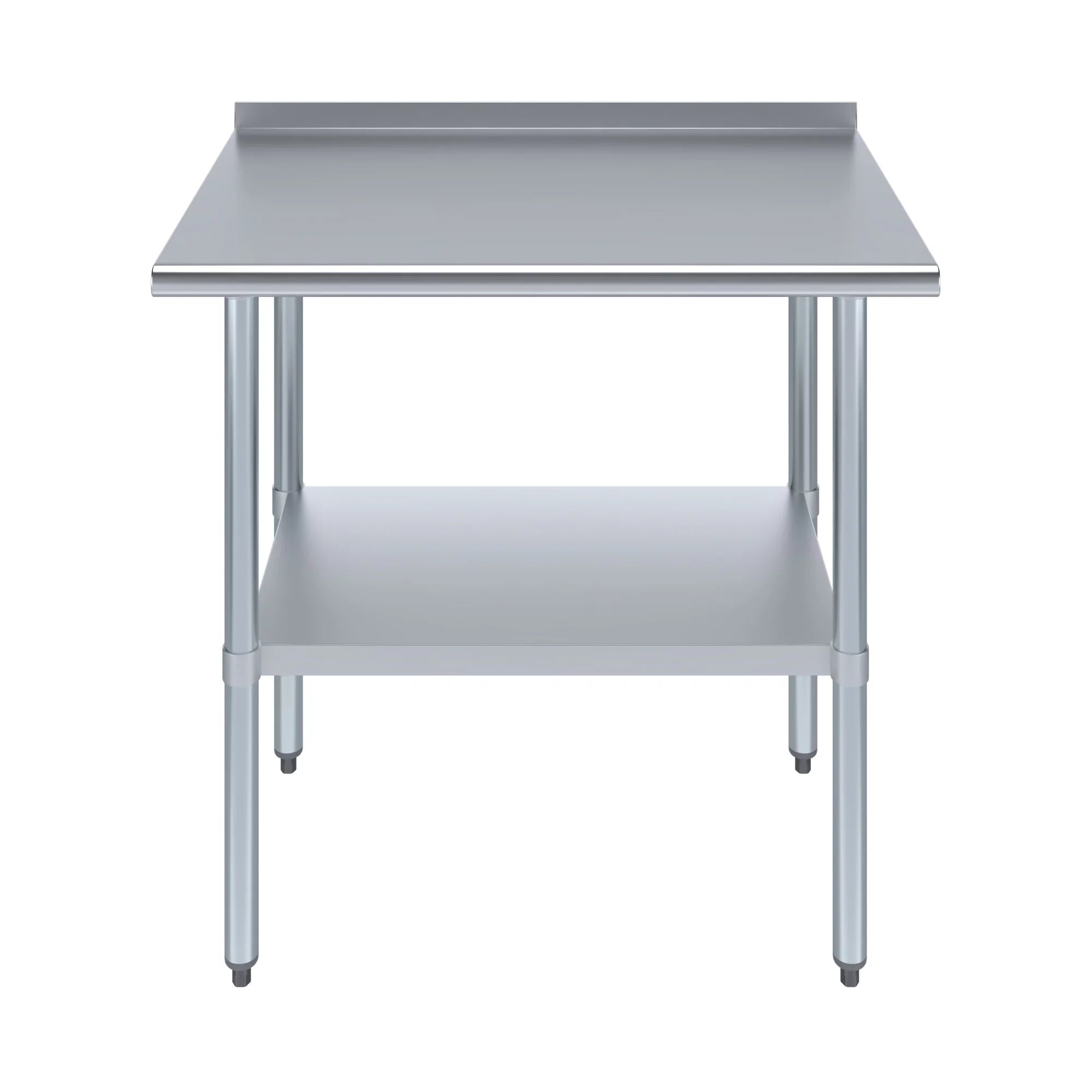 AmGood 24" X 36" Rust-resistant Metal Work Table with 1.5" Backsplash | Metal Kitchen Food Prep Table | NSF