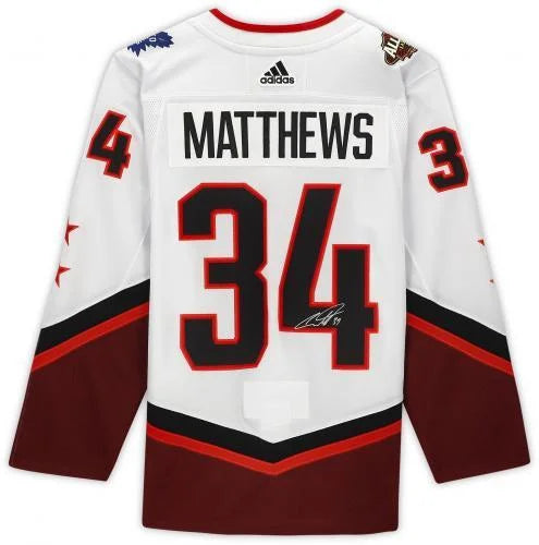 Framed Auston Matthews Autographed 2022 NHL All-Star Game White Adidas Authentic Jersey - Fanatics Authentic Certified