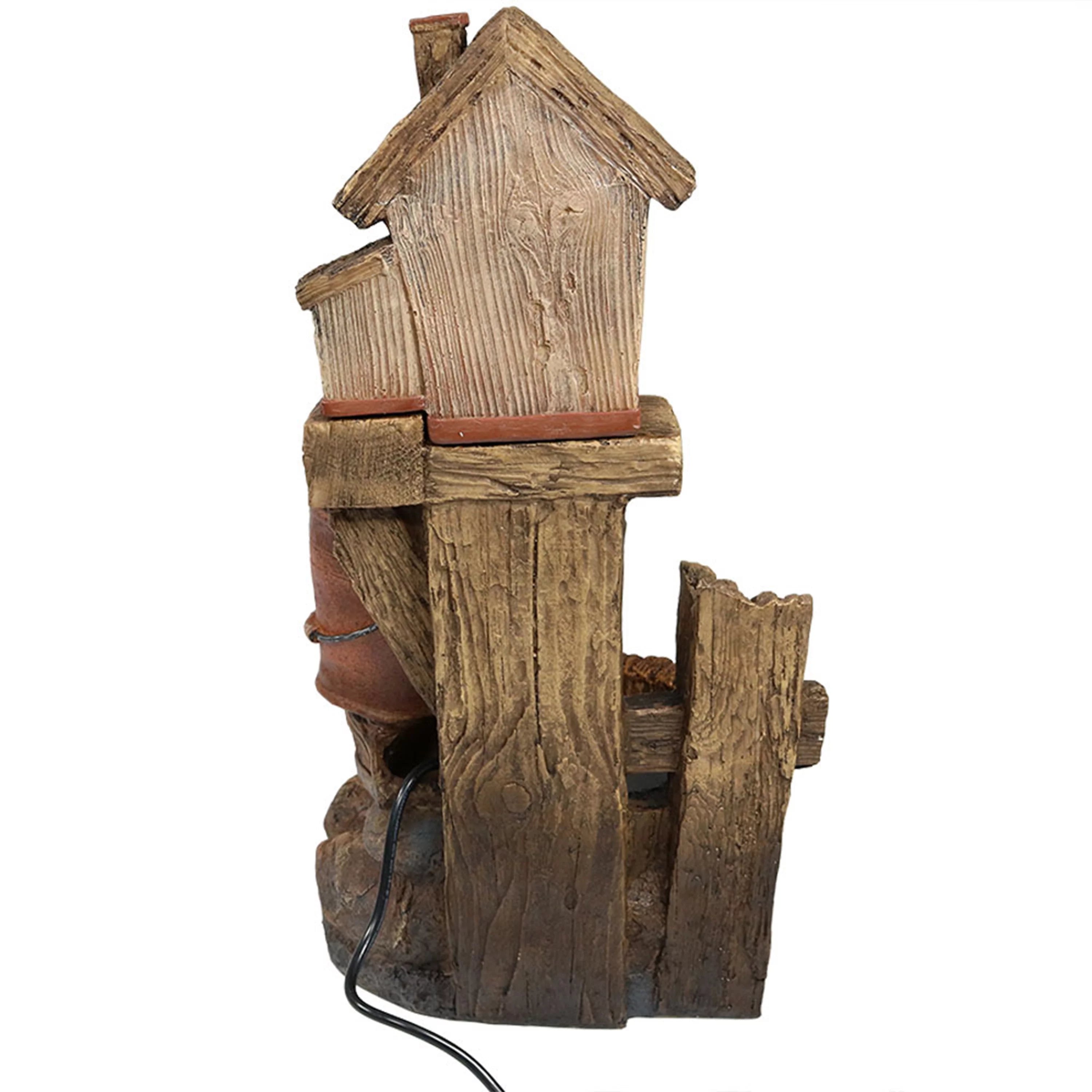 Sunnydaze Bluebird House and Buckets Outdoor Fountain - 26"