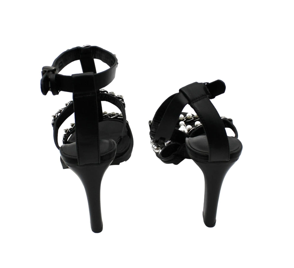 Karl Lagerfeld Paris Female Midge T-Strap Embellished Dress Sandals (Size 10 US )