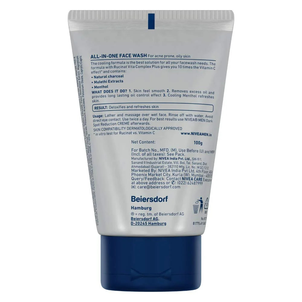 NIVEA Charcoal Face Wash, 100ml (Pack of 3)
