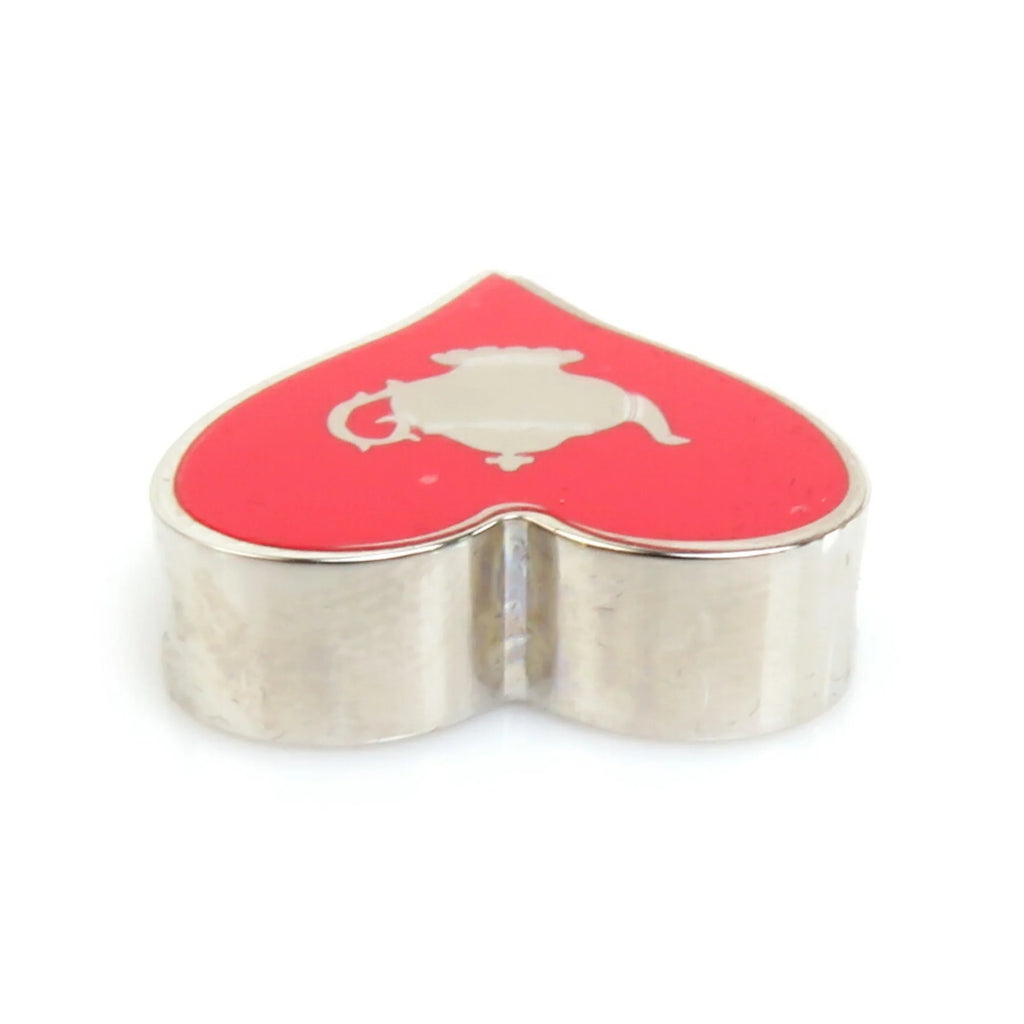 Previously Owned HERMES Scarf Muffler Ring Tea Time Metal/Enamel Silver/Red Female (Good)