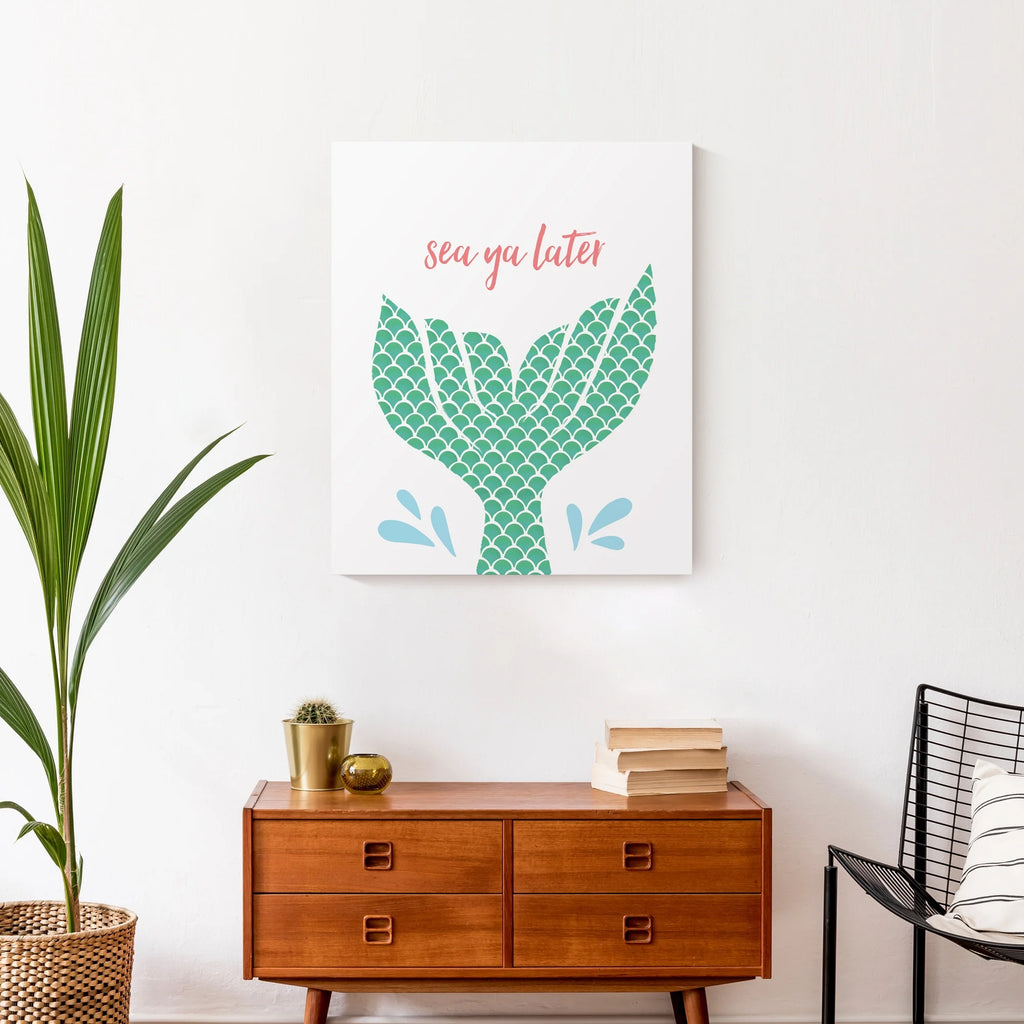 Creative Products Sea Ya Later Mermaid 20x24 Canvas Wall Art