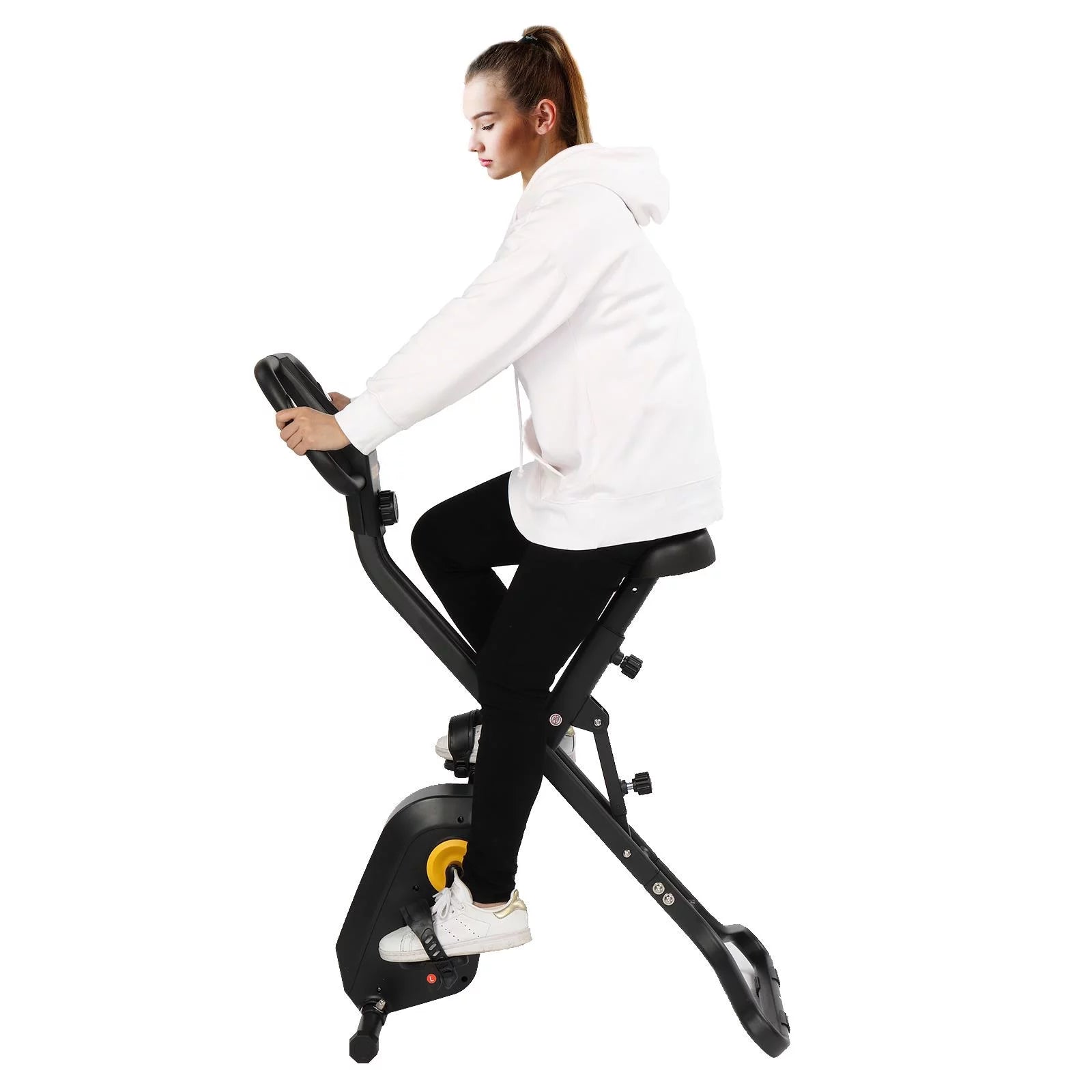 SalonMore Folding Upright Bike, for Indoor Home Cycling Trainer