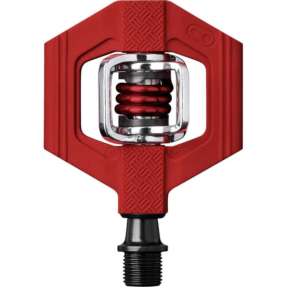 Crankbrothers Candy 1 Bike Pedals (Red) with Cleats and Shoe Shields Bundle