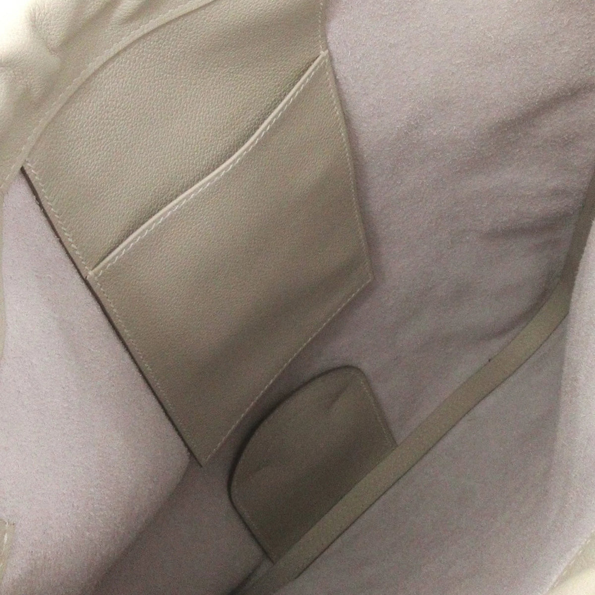 Used Authenticated Hermès Cheri Bridado Backpack Calf Leather Gray Unisex (Good)