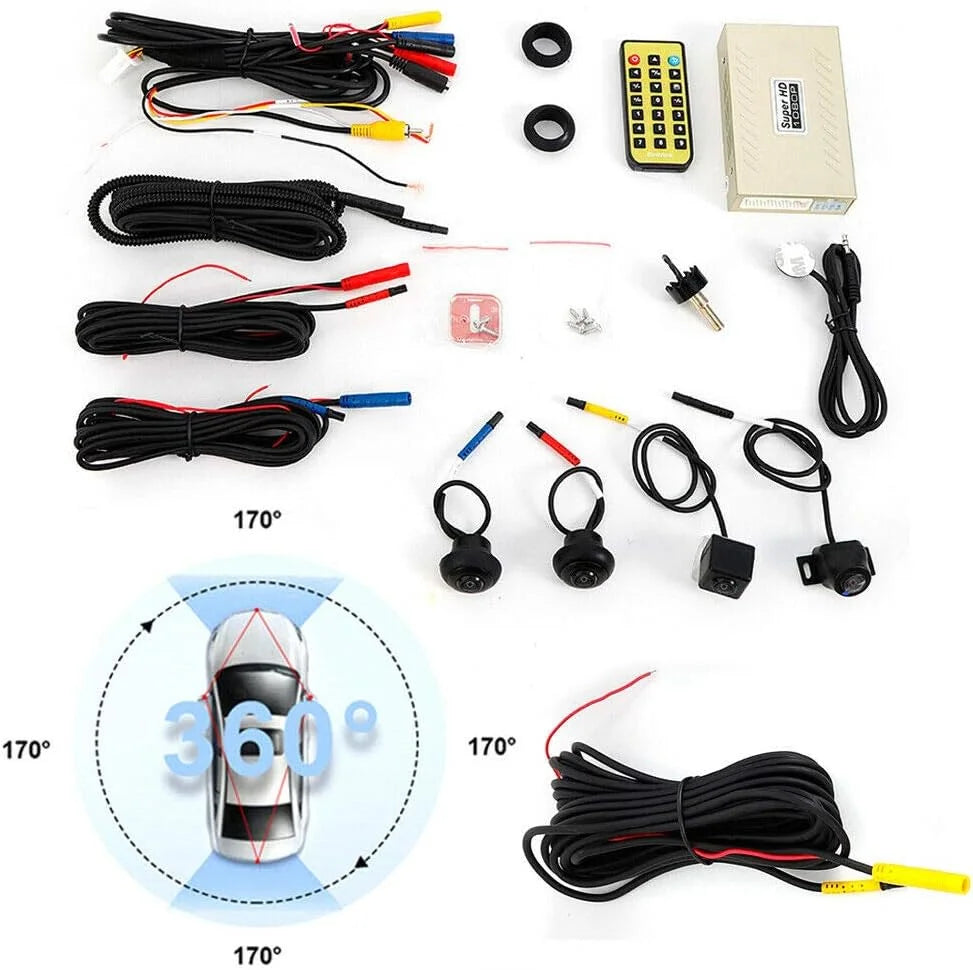 TFCFL Car 360 Bird View Surround System DVR Record Backup Camera parking monitoring