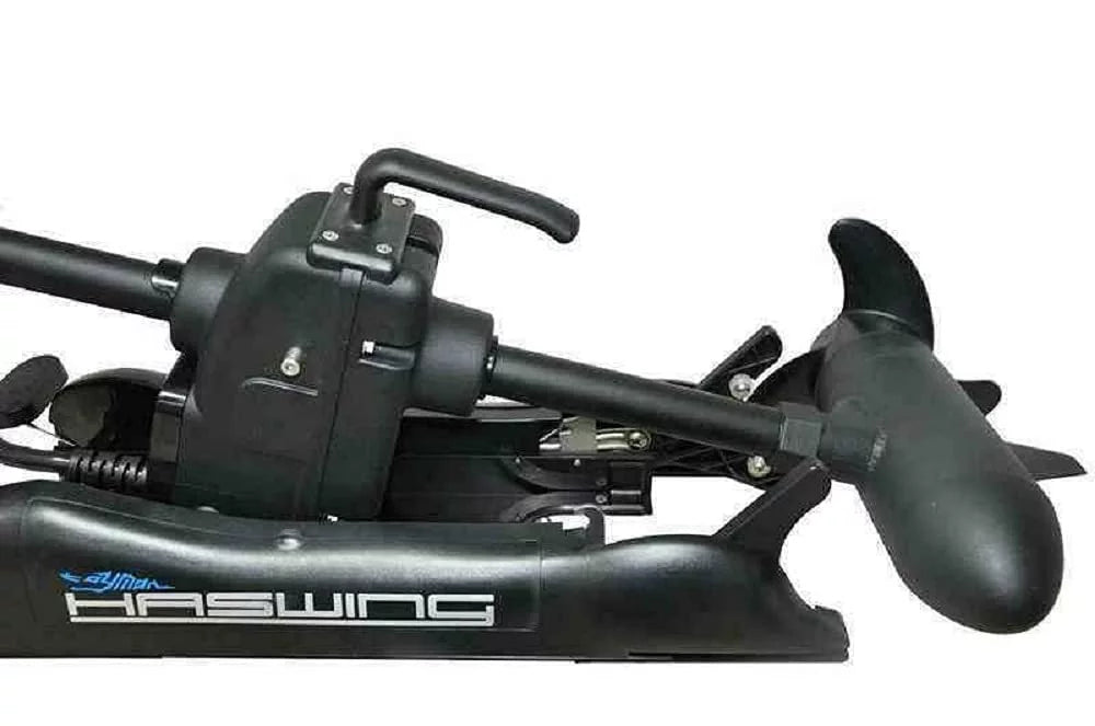HASWING OUTDOOR Electric Trolling Motor 12V 55LB 48 Inch Shaft Cayman B Bow Mount Boat Fishing Saltwater Freshwater with Remote Control and Quick Release Bracket