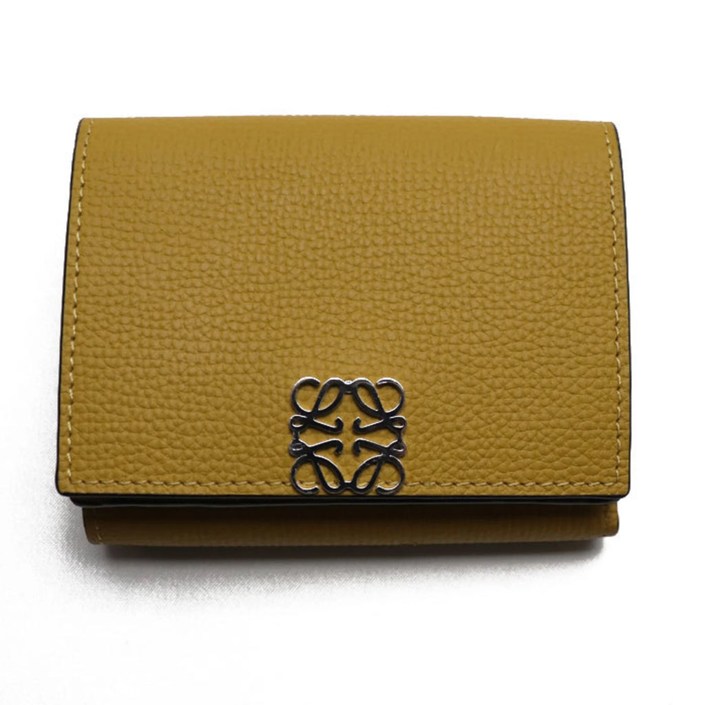 Previously Owned LOEWE Trifold Wallet Anagram Mustard Color C821TR2X02 8110 Female (Good)